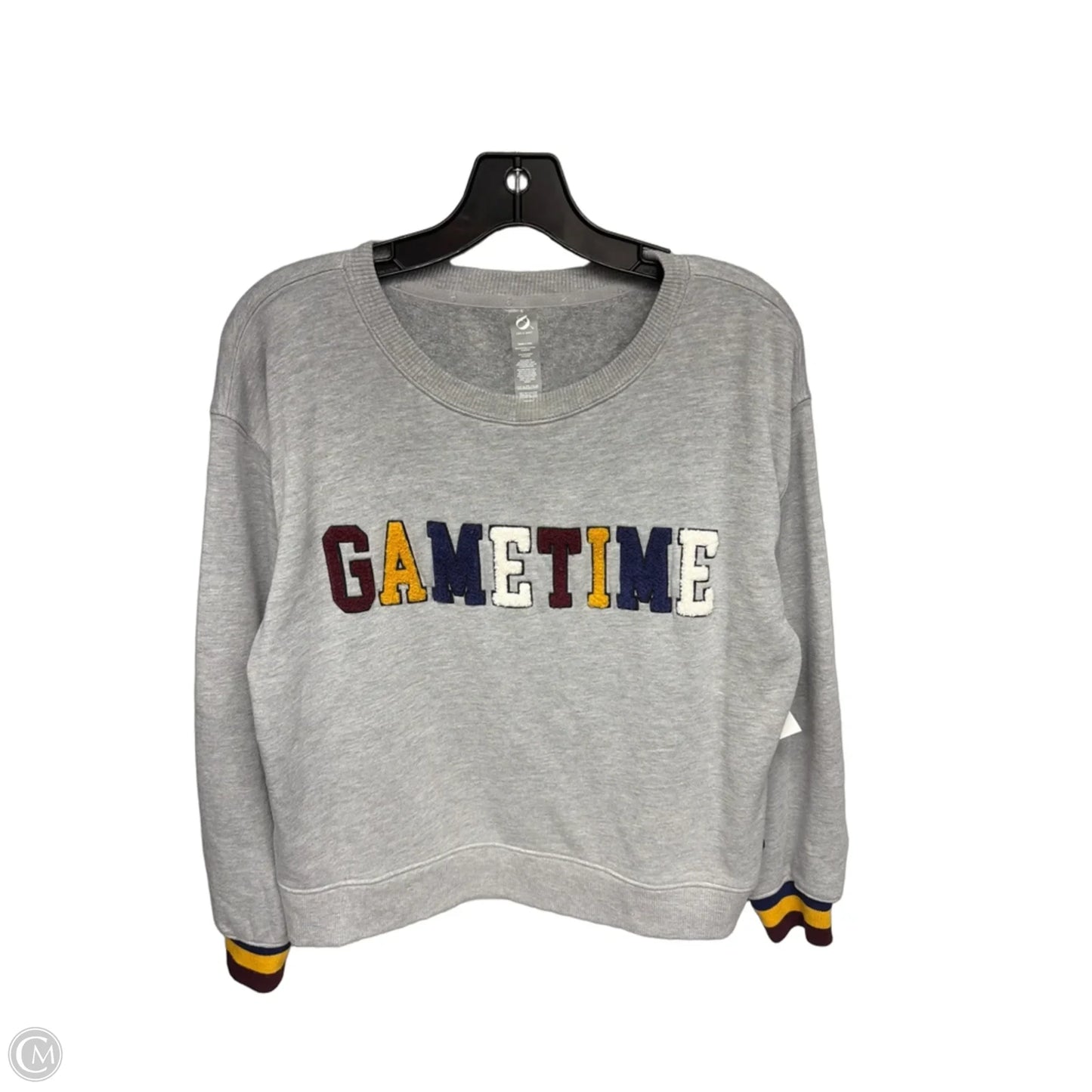 Sweatshirt Crewneck By Lou And Grey In Grey & Silver, Size: S