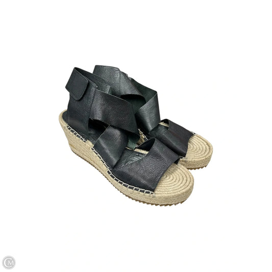 Sandals Heels Wedge By Eileen Fisher In Black, Size: 9