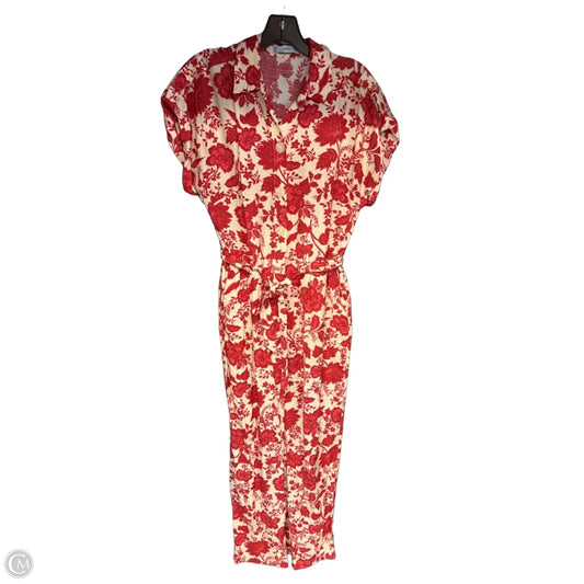 Jumpsuit By Mng In Cream & Red, Size: L