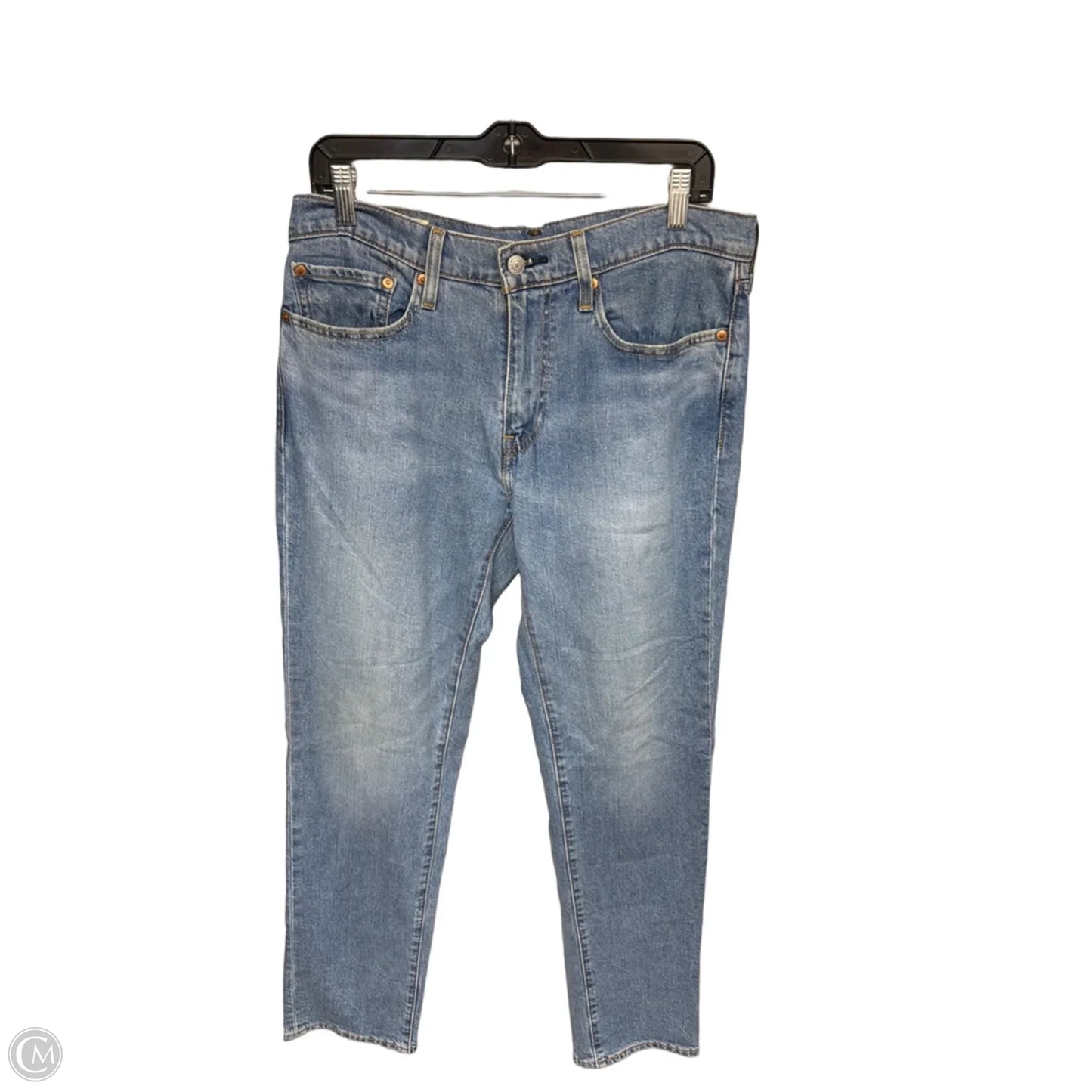 Jeans Straight By Levis In Blue Denim, Size: 14