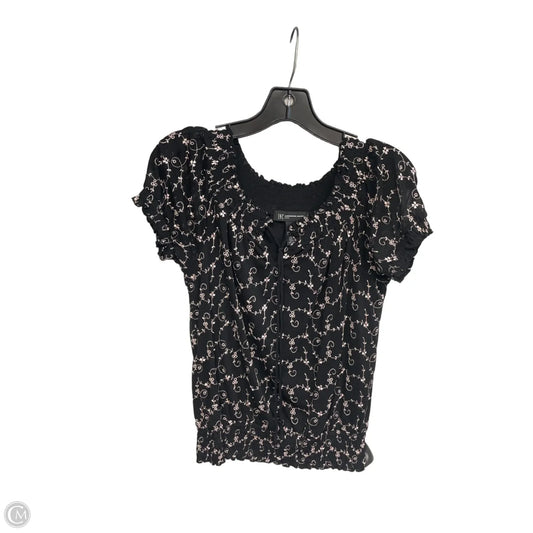 Top Short Sleeve By Inc In Black & Pink, Size: S