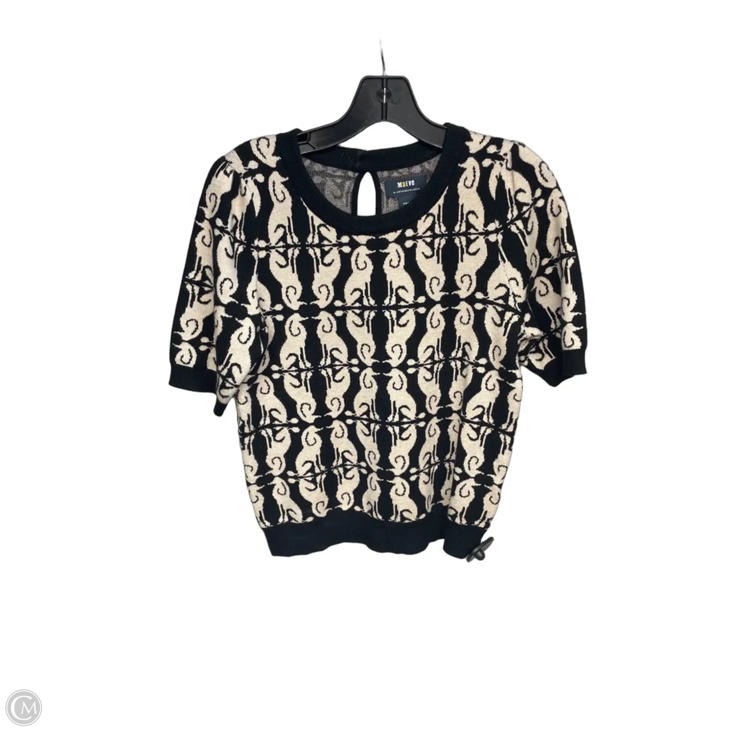 Sweater By Maeve In Black & Tan, Size: S