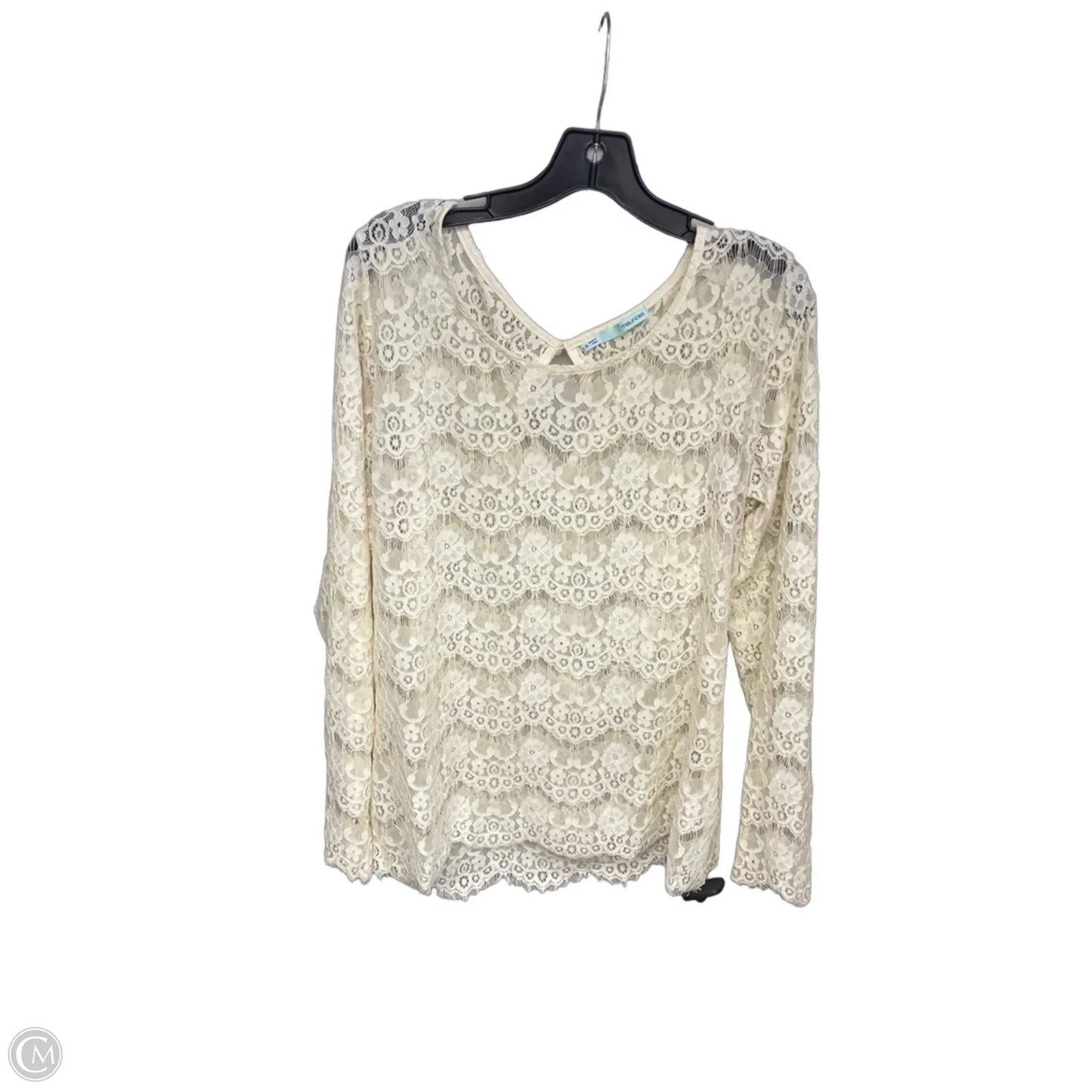 Top Long Sleeve By Maurices In Cream, Size: Xl