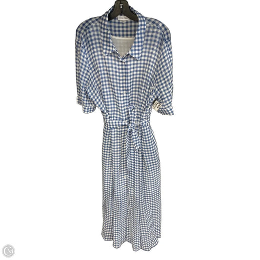 Dress Casual Maxi By Calvin Klein In Checkered Pattern, Size: 14