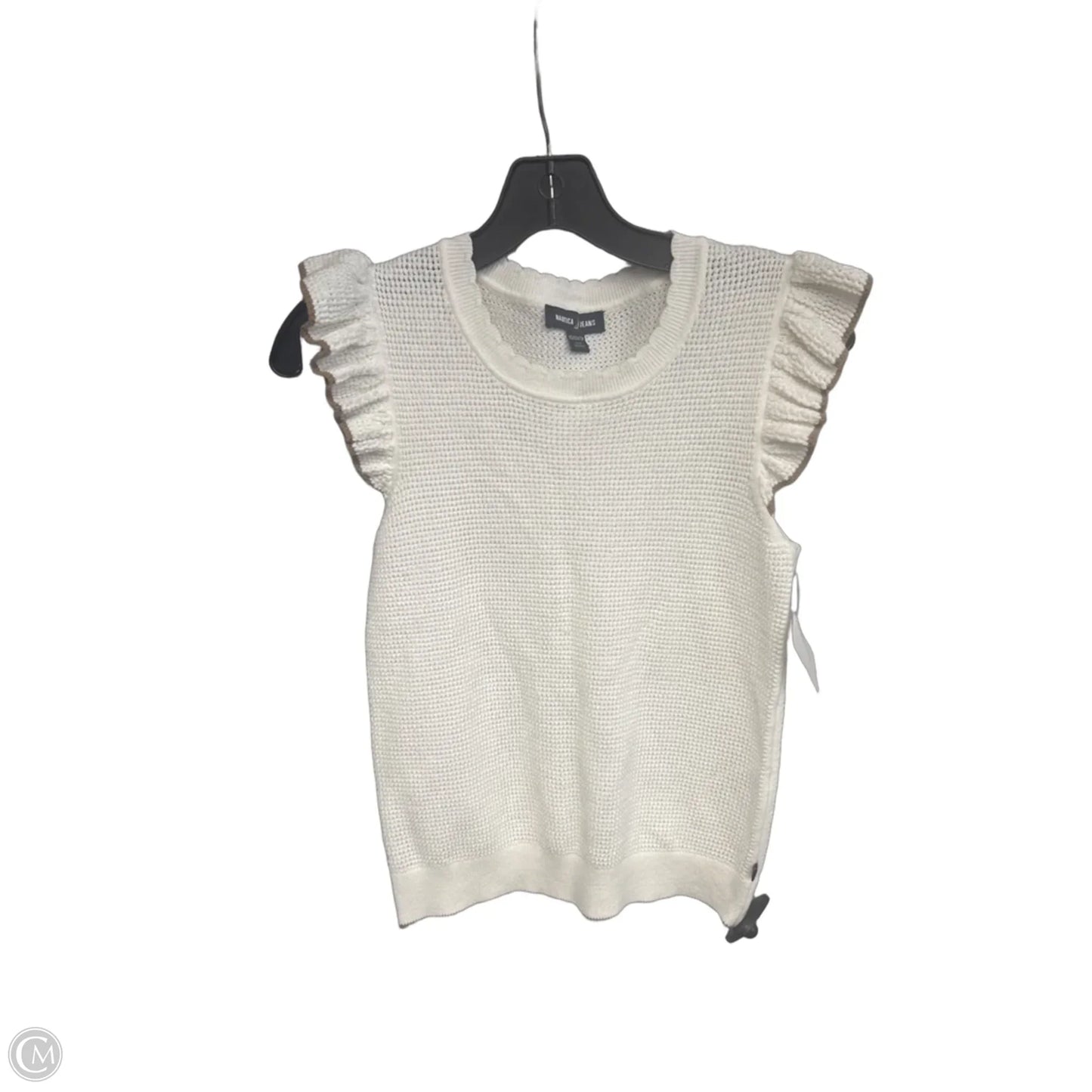 Top Short Sleeve By Nautica In Brown & White, Size: Xs