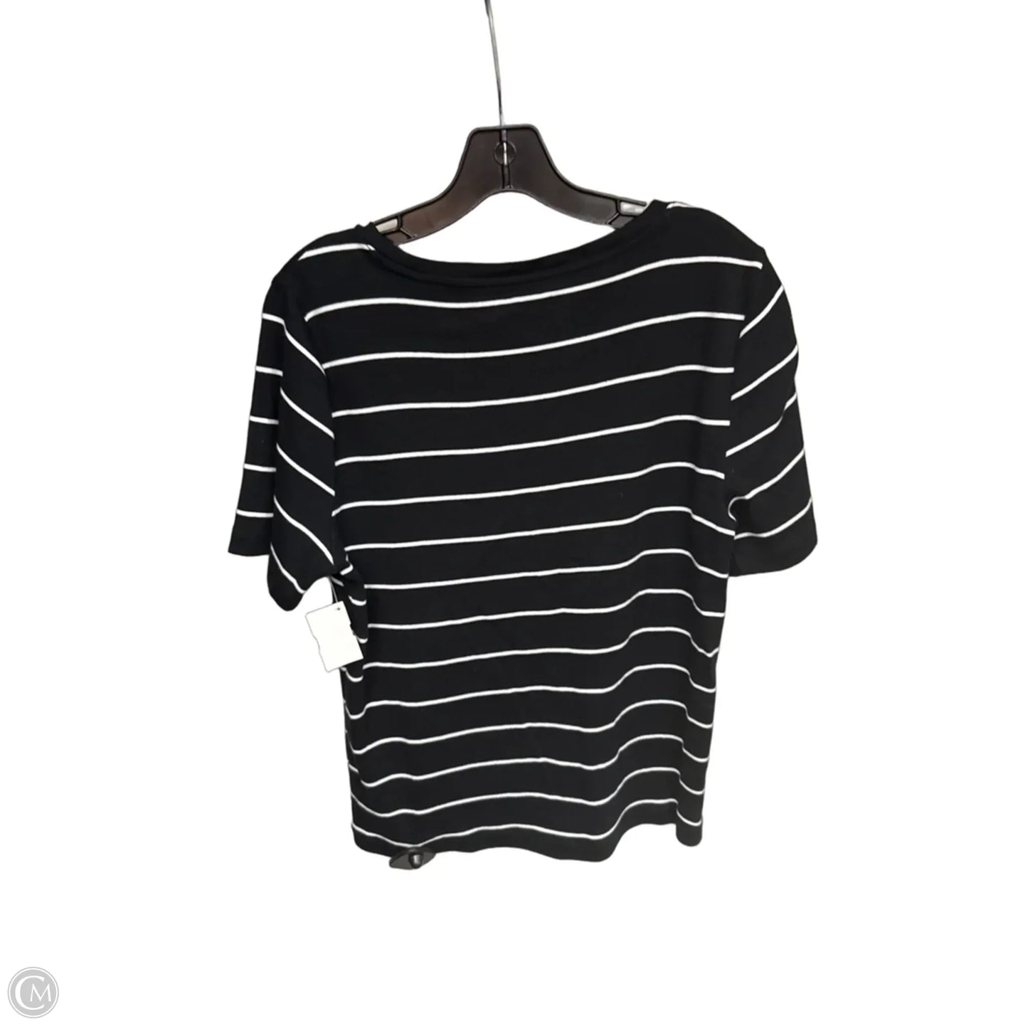Top Short Sleeve By Loft In Black & White, Size: Xl