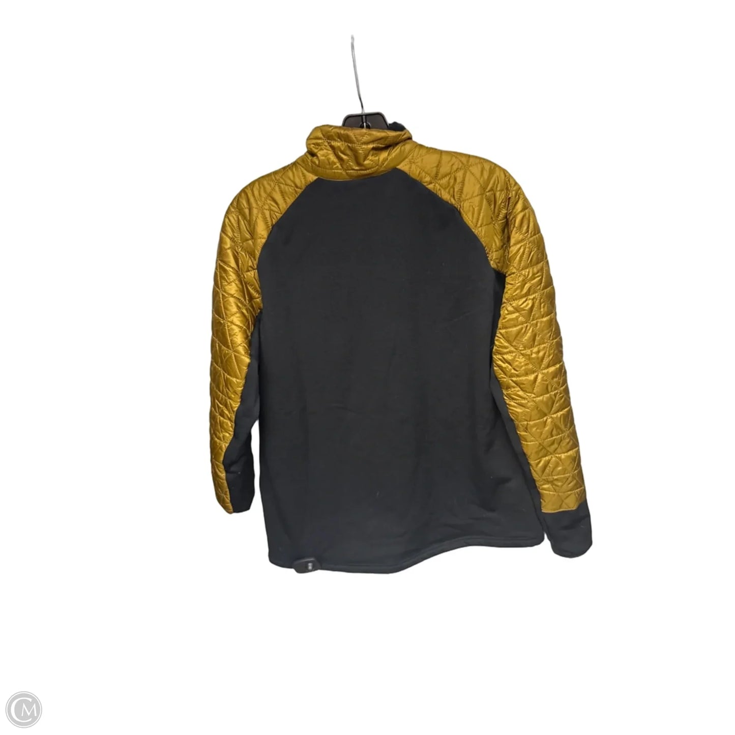 Jacket Puffer & Quilted By Eddie Bauer In Black & Gold, Size: M