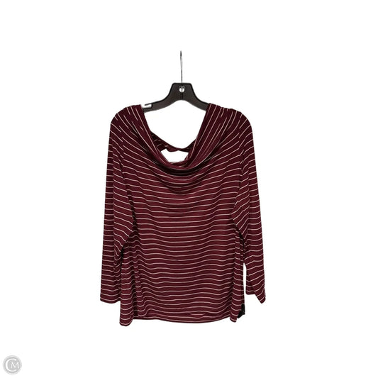 Top Long Sleeve By Eddie Bauer In Maroon, Size: 2x