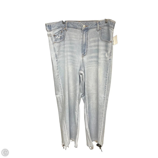 Jeans Wide Leg By American Eagle In Blue Denim, Size: 14