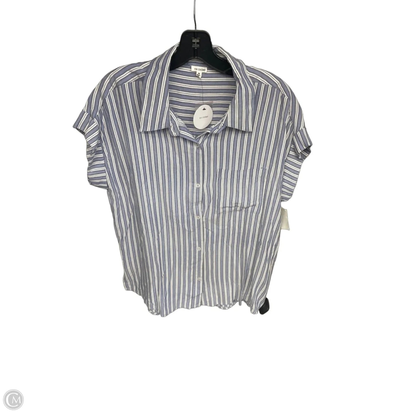 Top Short Sleeve By En Creme In Striped Pattern, Size: M