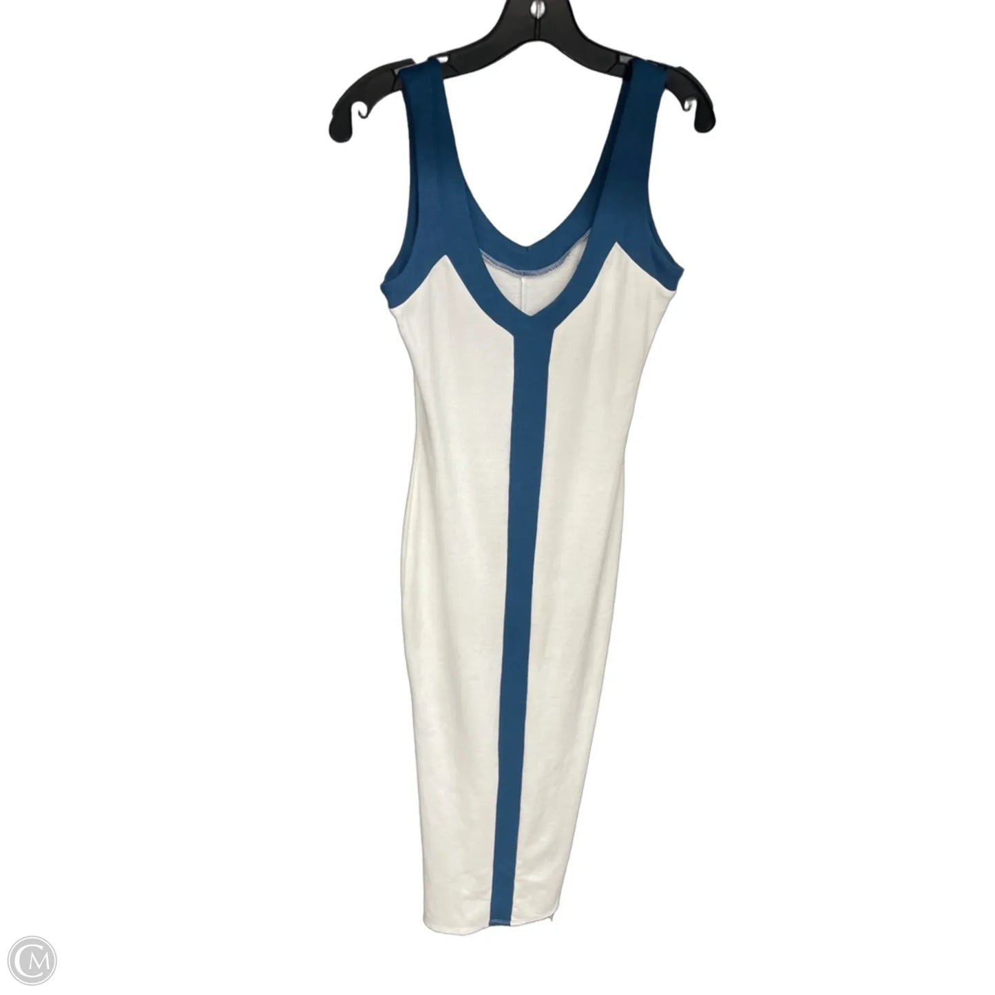 Dress Casual Maxi By Micas In Blue & White, Size: M