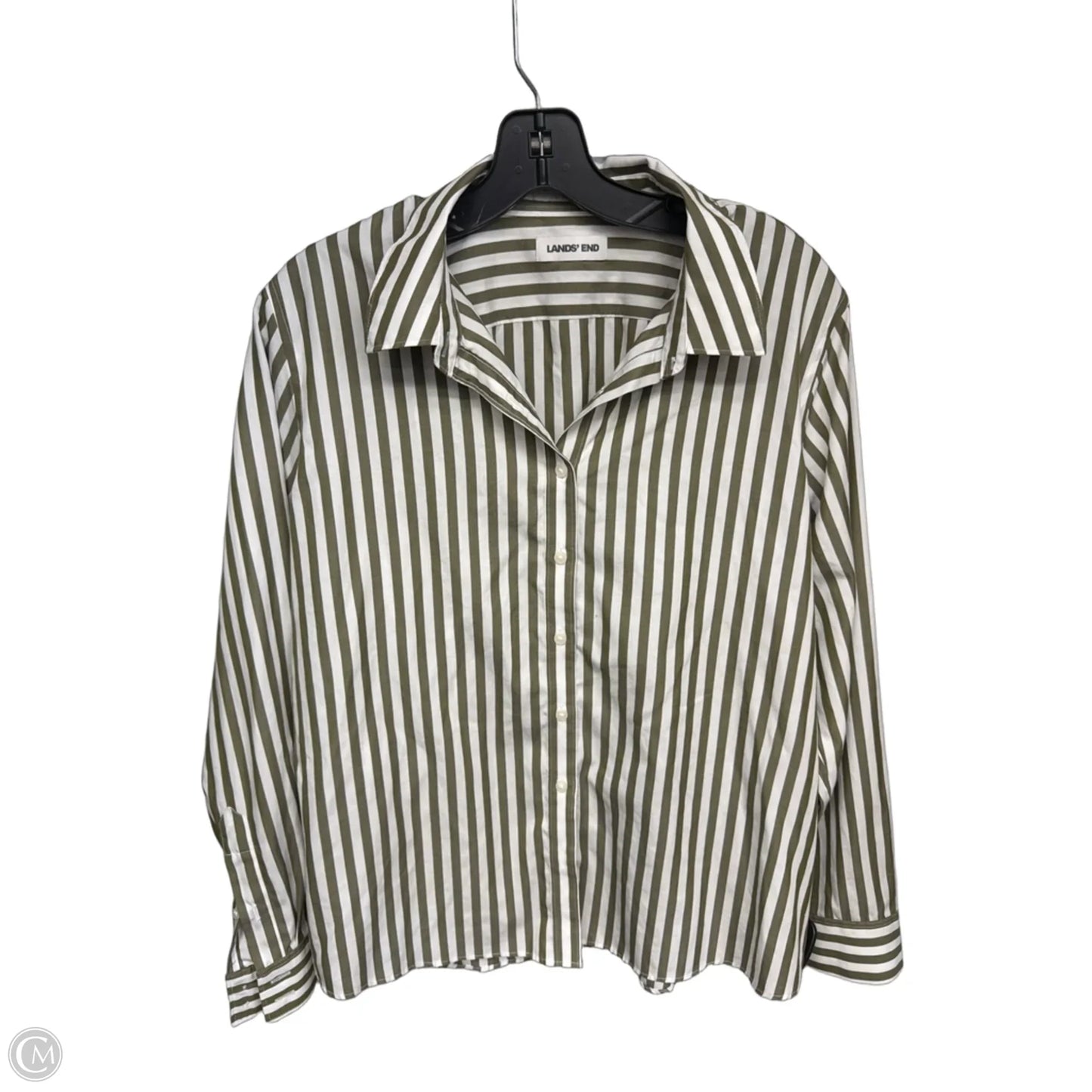Top Long Sleeve By Lands End In Striped Pattern, Size: 12p