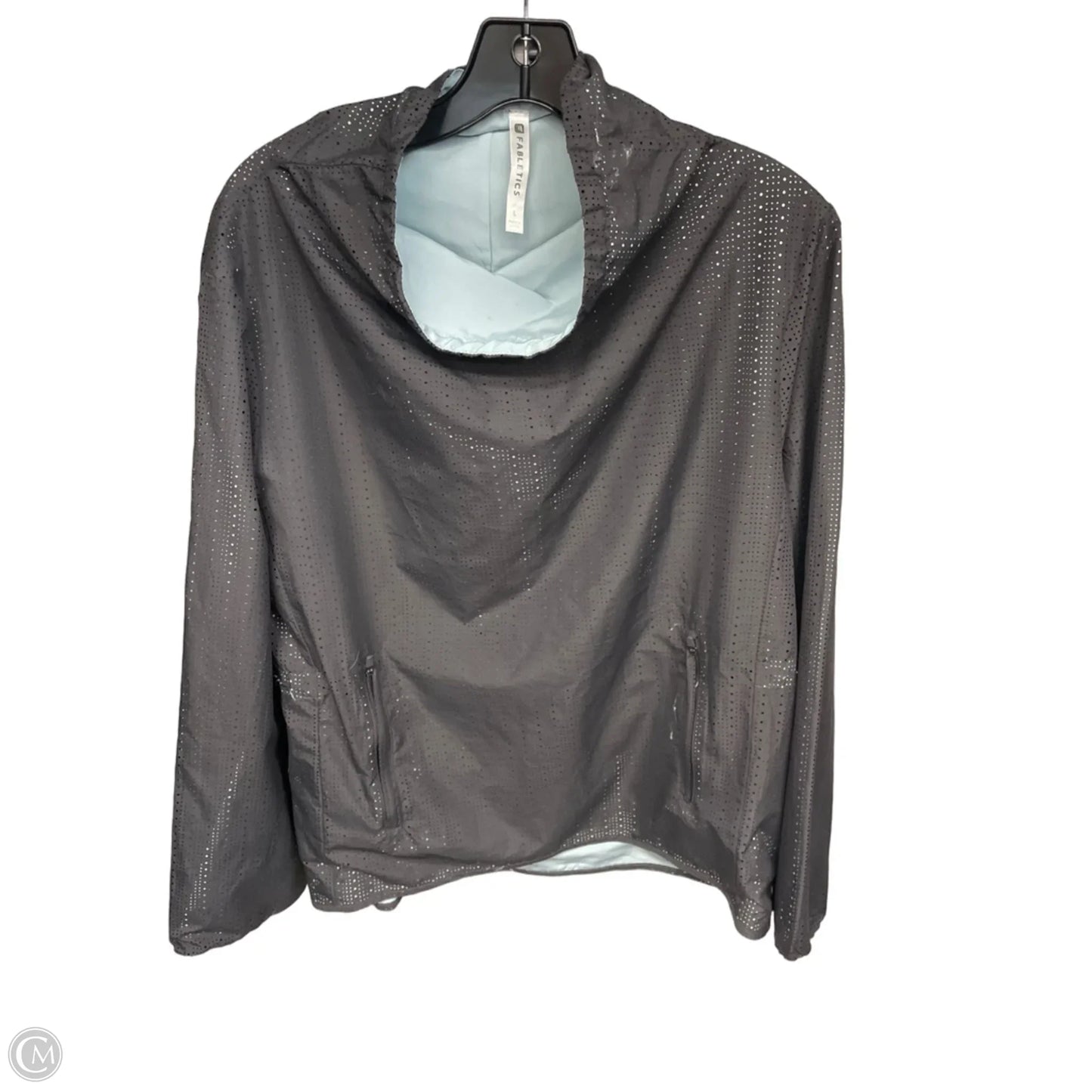Athletic Jacket By Fabletics In Grey, Size: L
