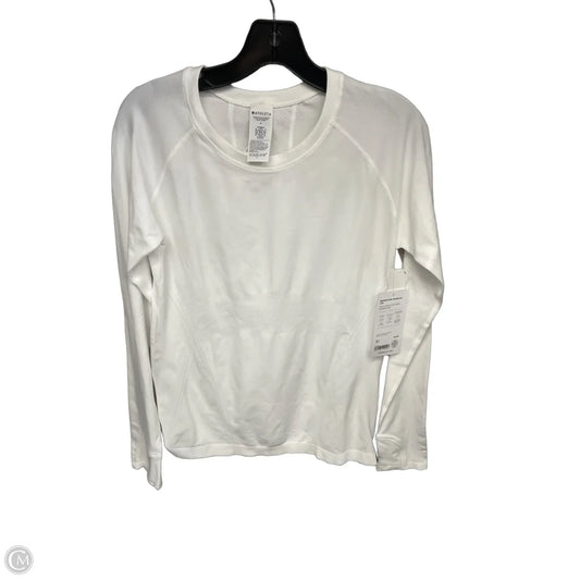 Athletic Top Long Sleeve Crewneck By Athleta In White, Size: M