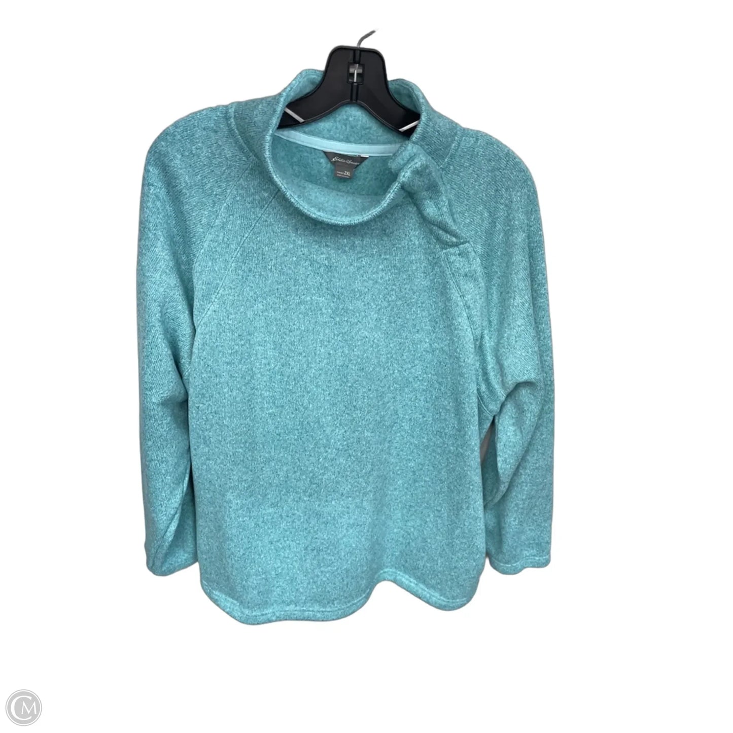 Jacket Fleece By Eddie Bauer In Aqua, Size: 2x