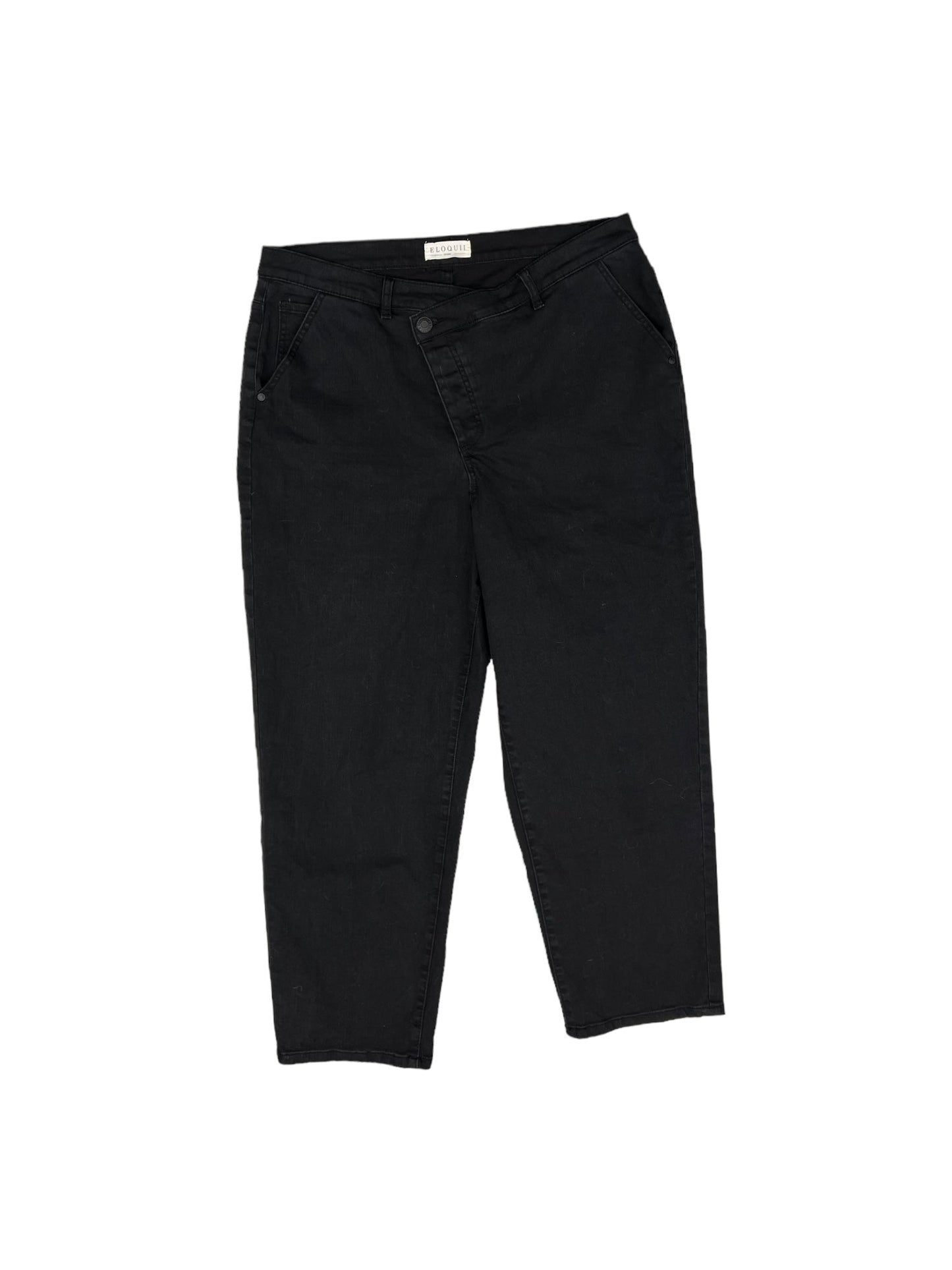 Black Denim Jeans Straight Eloquii, Size 16