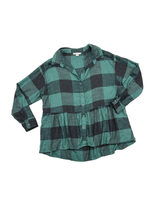 Top Long Sleeve By American Eagle In Green, Size: S