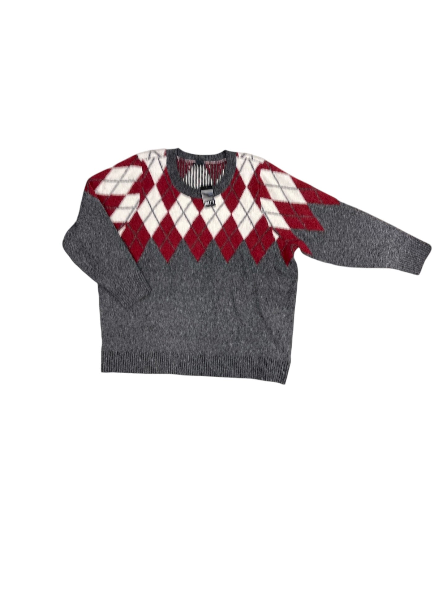 Sweater By Torrid In Grey & Red, Size: 3x