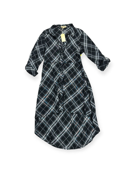 Dress Casual Midi By Love Notes In Plaid Pattern, Size: L