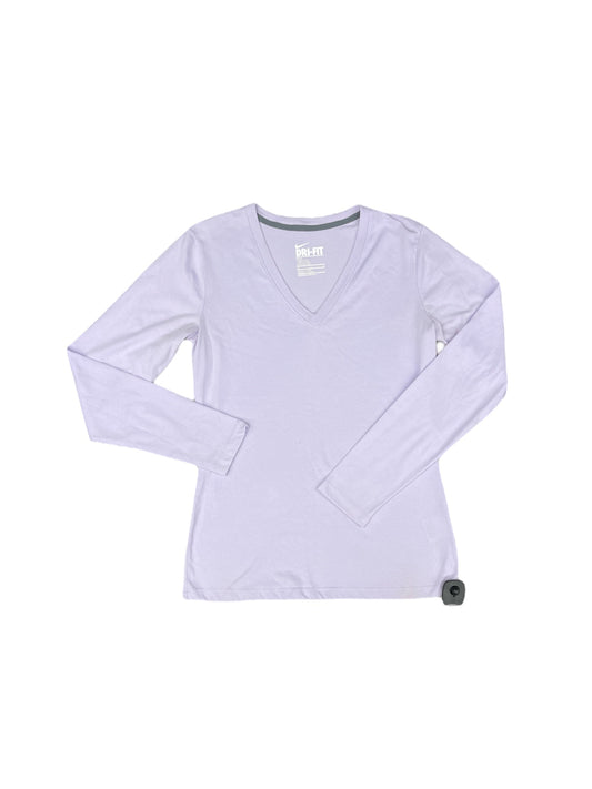 Purple Athletic Top Long Sleeve Collar Nike Apparel, Size M