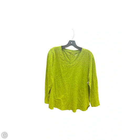 Top Long Sleeve By Eileen Fisher In Green, Size: Lp