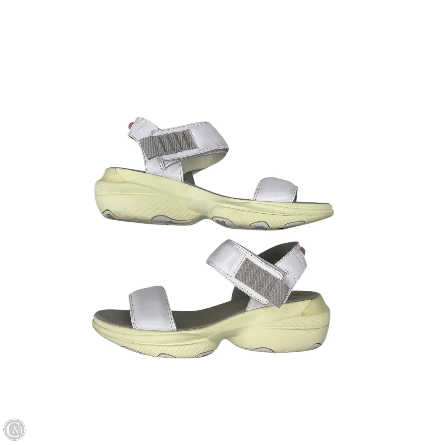 Sandals Flats By Sorel In White & Yellow, Size: 8.5