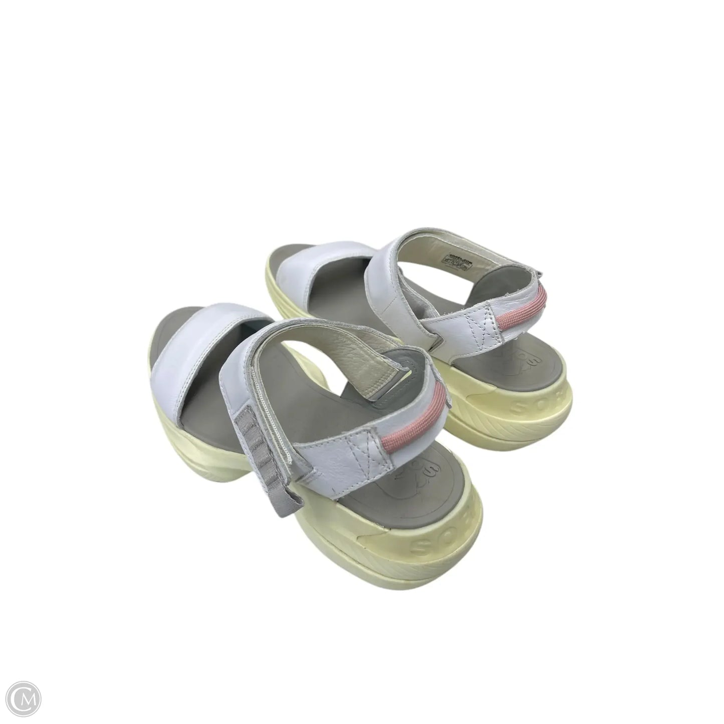 Sandals Flats By Sorel In White & Yellow, Size: 8.5