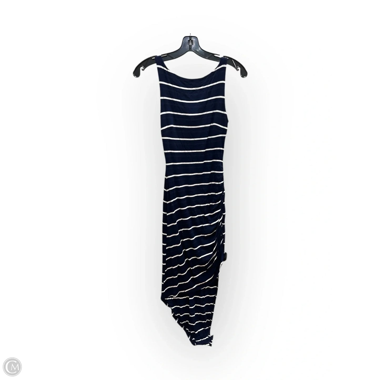Dress Casual Midi By Bebe In Blue & White, Size: Xxs
