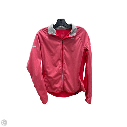 Athletic Jacket By Nike Apparel In Pink, Size: L