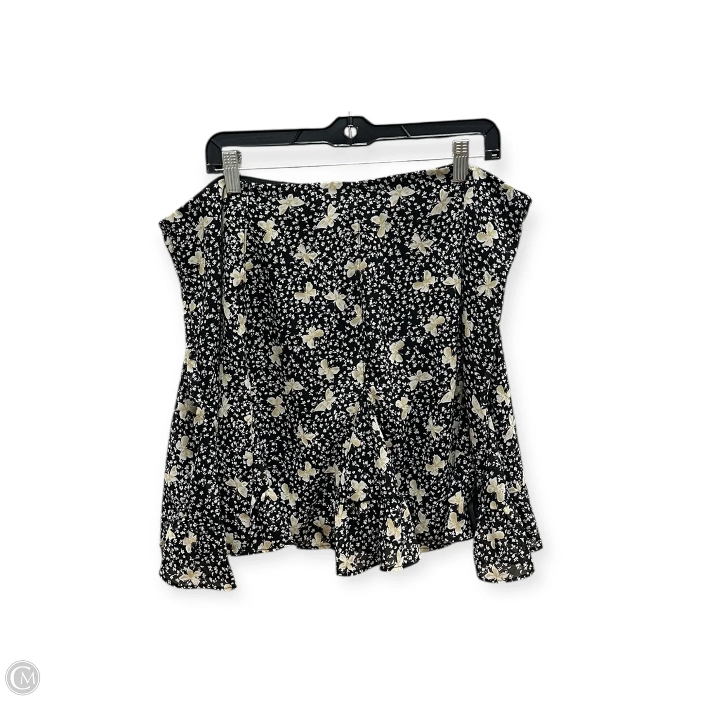 Skirt Mini & Short By Forever 21 In Black & Cream, Size: 1x