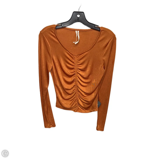 Top Long Sleeve By Anthropologie In Orange, Size: M
