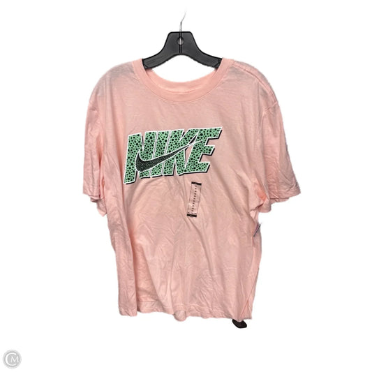 Athletic Top Short Sleeve By Nike Apparel In Pink, Size: Xl