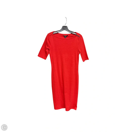 Dress Casual Midi By Lauren By Ralph Lauren In Orange, Size: M