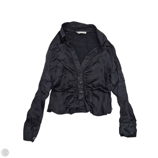 Top Long Sleeve By Zara Basic In Black, Size: Xl