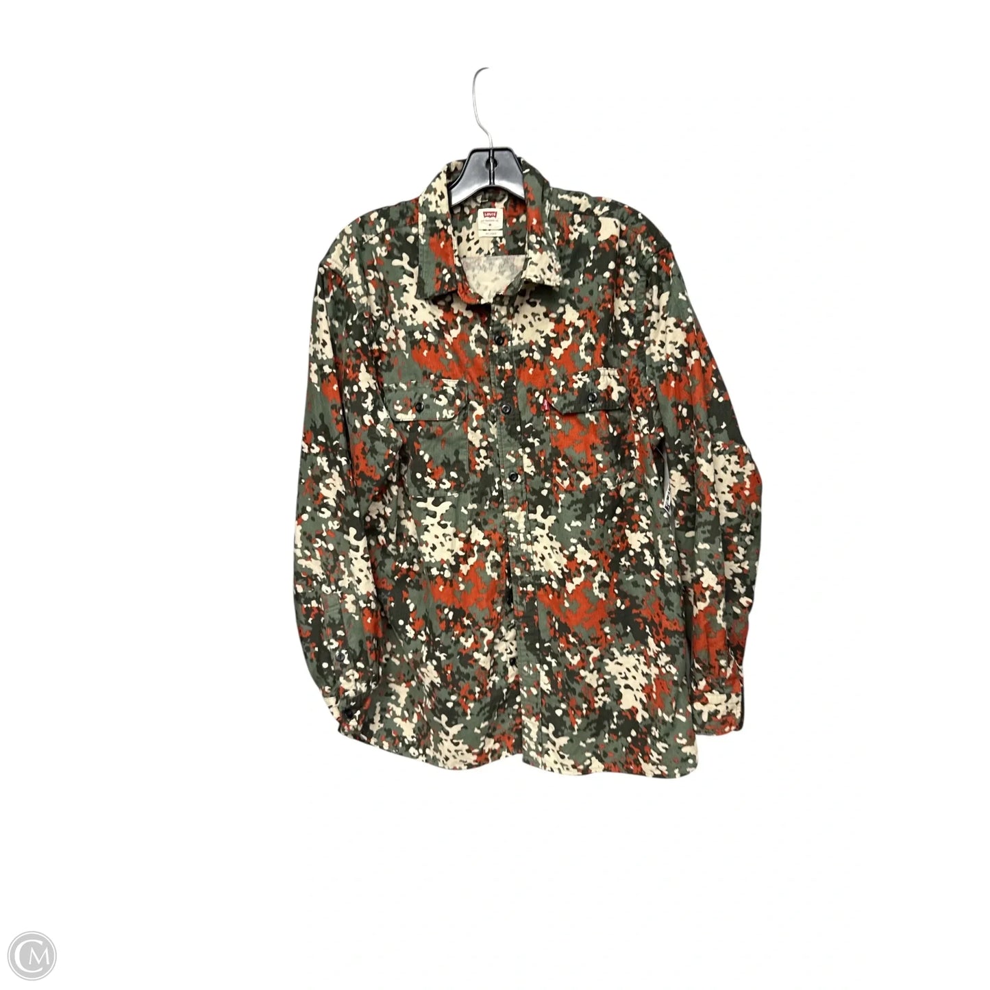 Top Long Sleeve By Levis In Camouflage Print, Size: M