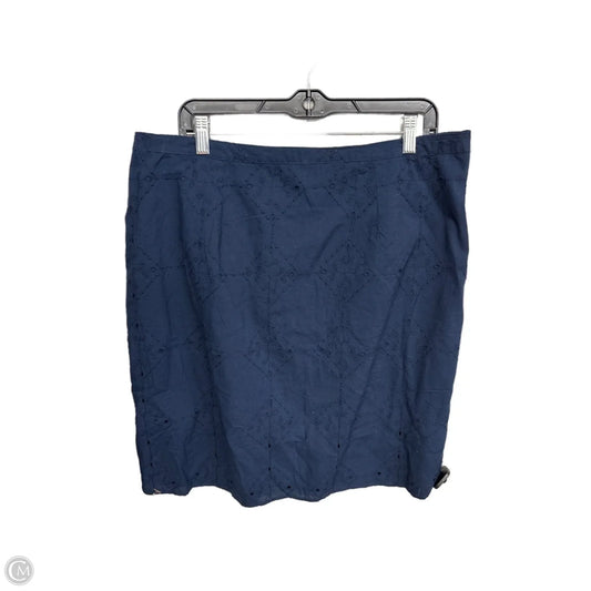 Skirt Midi By Liz Claiborne In Navy, Size: Xl