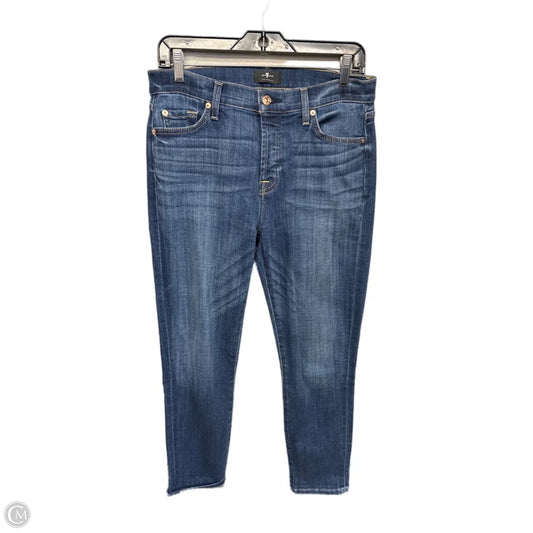 Jeans Skinny By 7 For All Mankind In Blue Denim, Size: 4