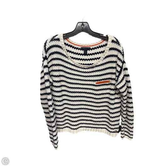 Sweater By Tommy Hilfiger In Blue & Cream, Size: M