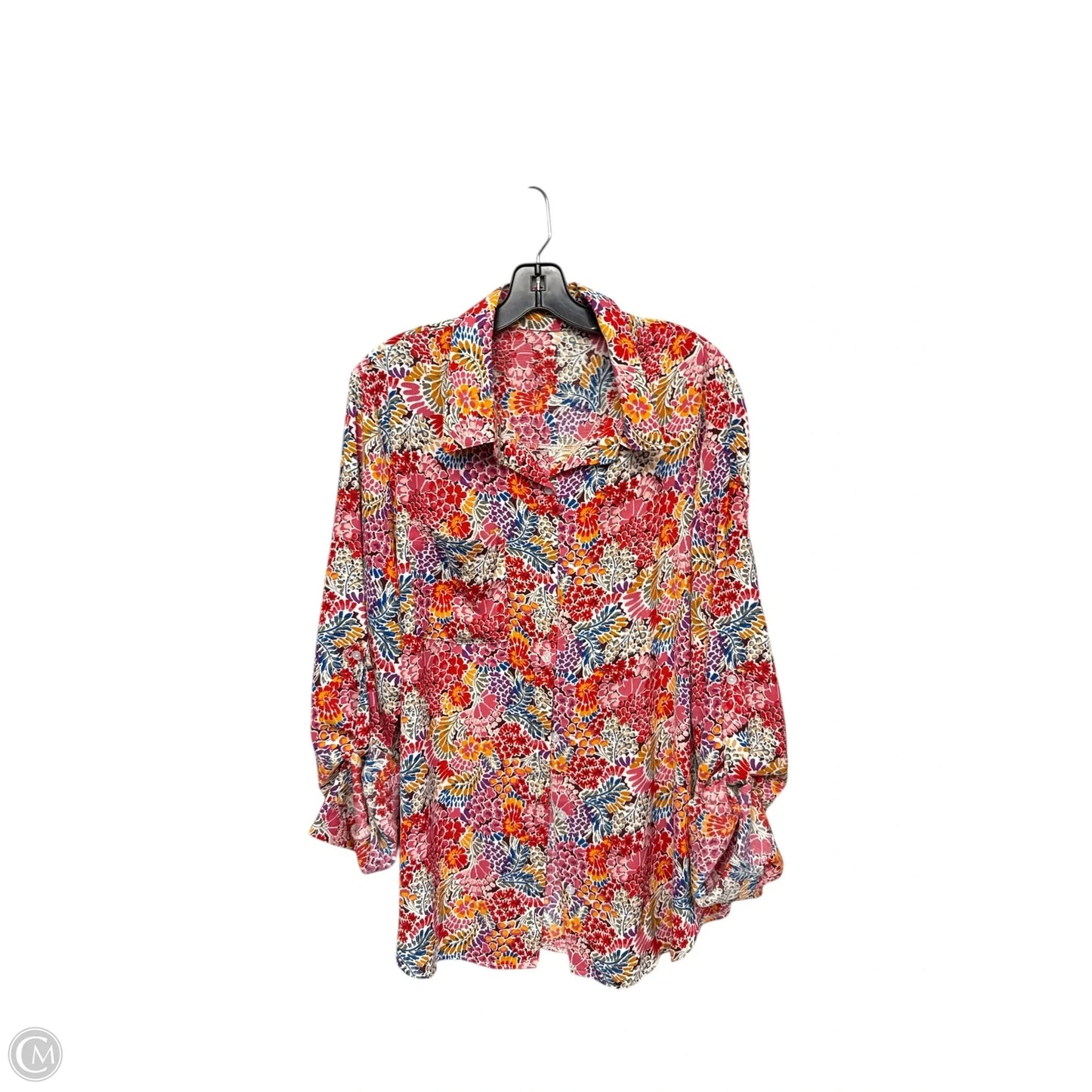 Top Long Sleeve By Clothes Mentor In Floral Print, Size: 2x