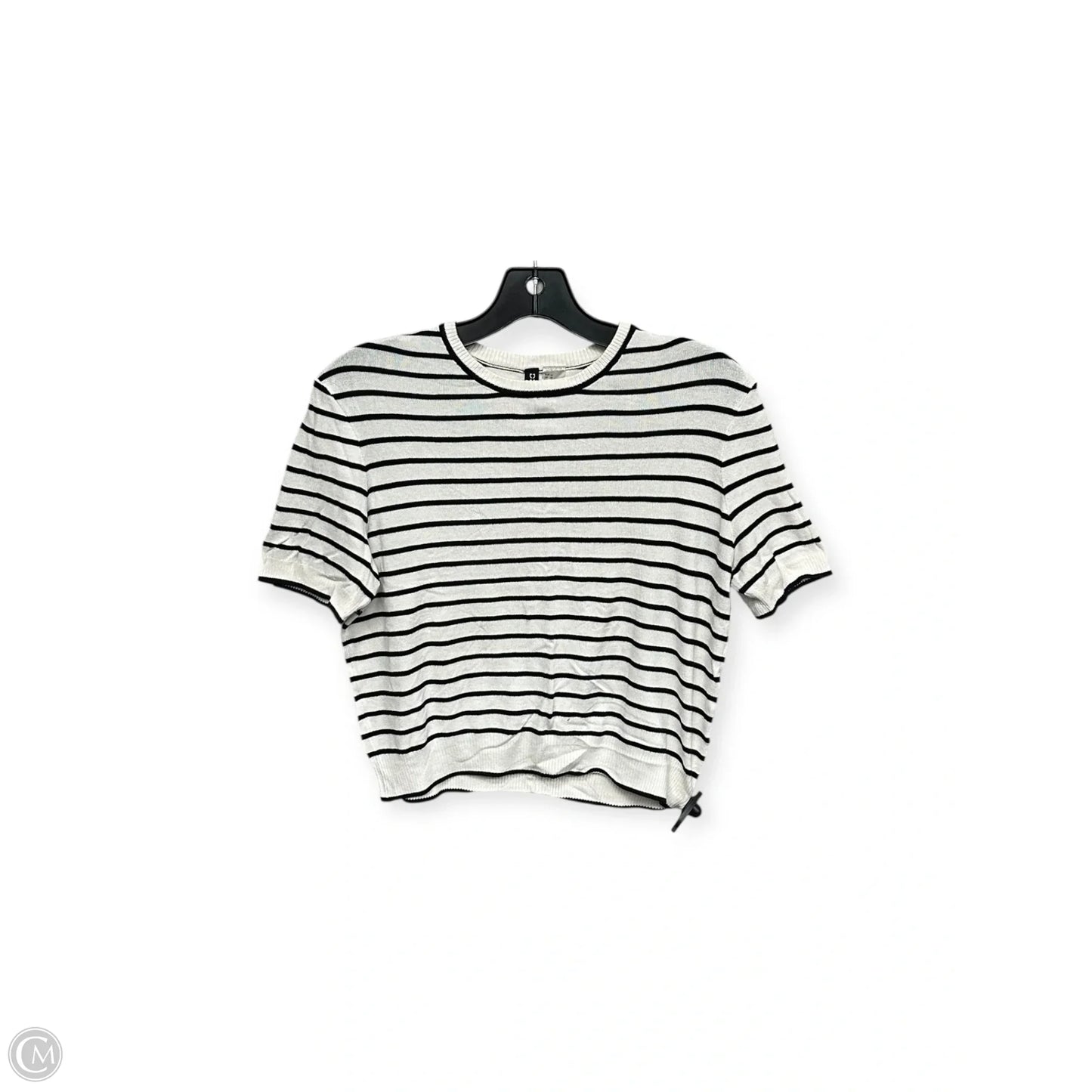 Top Short Sleeve By Divided In Black & White, Size: M