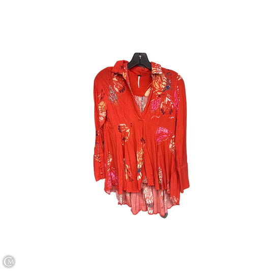 Tunic Long Sleeve By Free People In Orange, Size: Xs