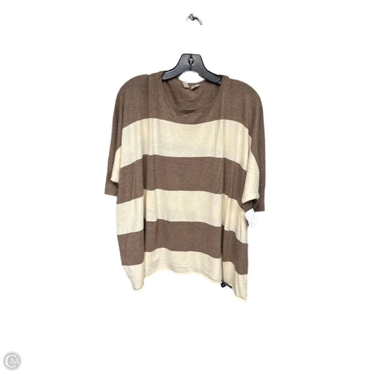 Top Short Sleeve By Moth In Brown & Cream, Size: Xs
