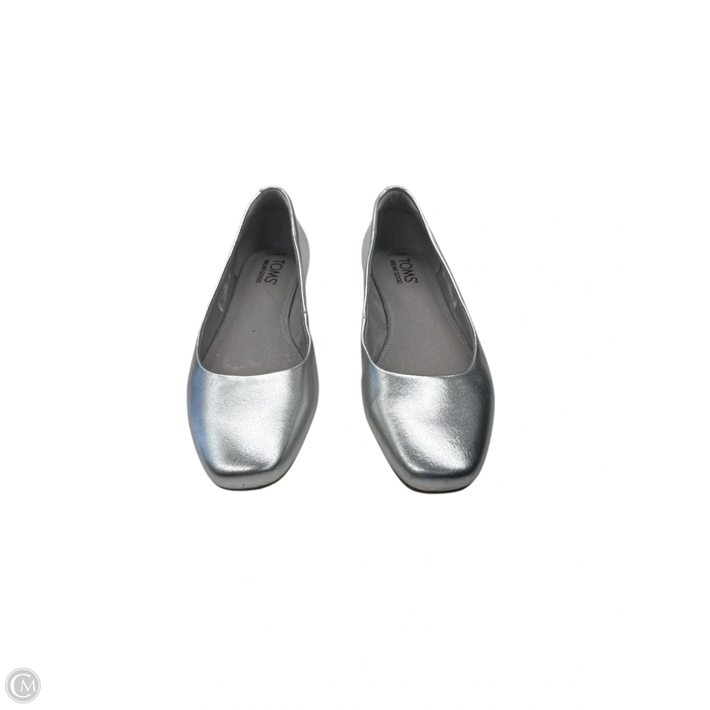 Shoes Flats By Toms In Silver, Size: 5.5
