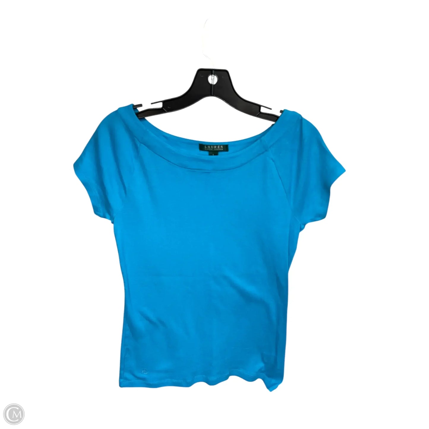 Top Short Sleeve Basic By Lauren By Ralph Lauren In Blue, Size: L