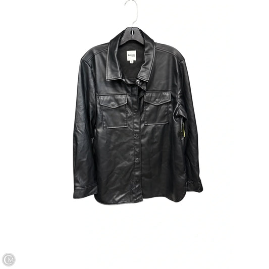 Jacket Shirt By Kensie In Black, Size: L