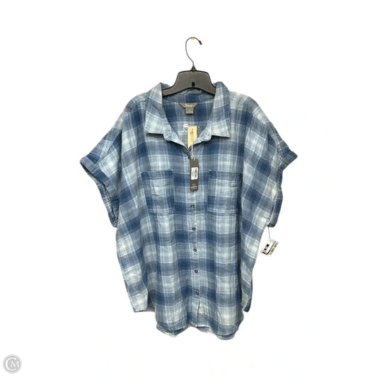Top Short Sleeve By Natural Reflections In Blue, Size: 2x