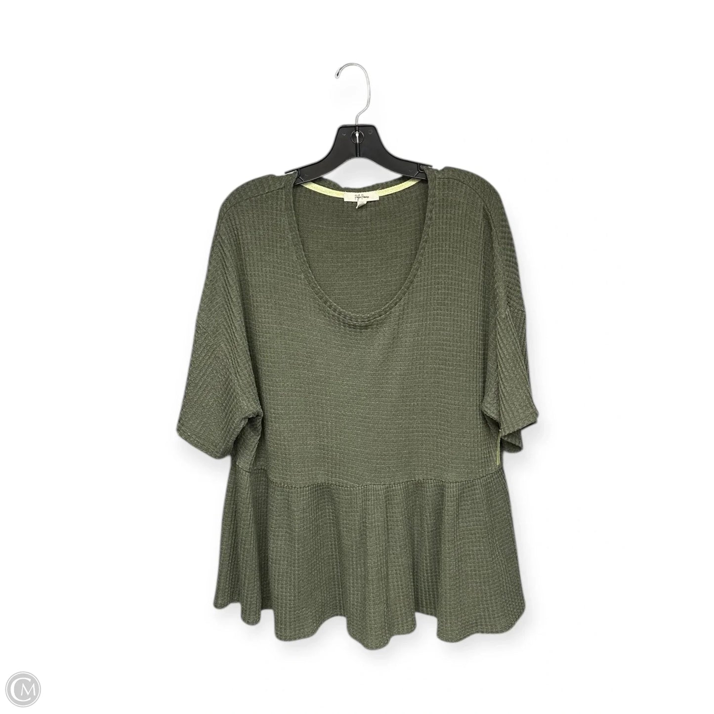 Top Short Sleeve By Peyton Jensen In Green, Size: 2x