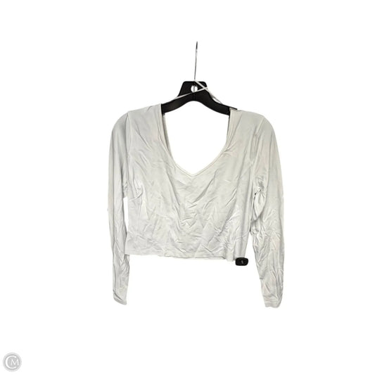 Athletic Top Long Sleeve Collar By Lululemon In White, Size: M