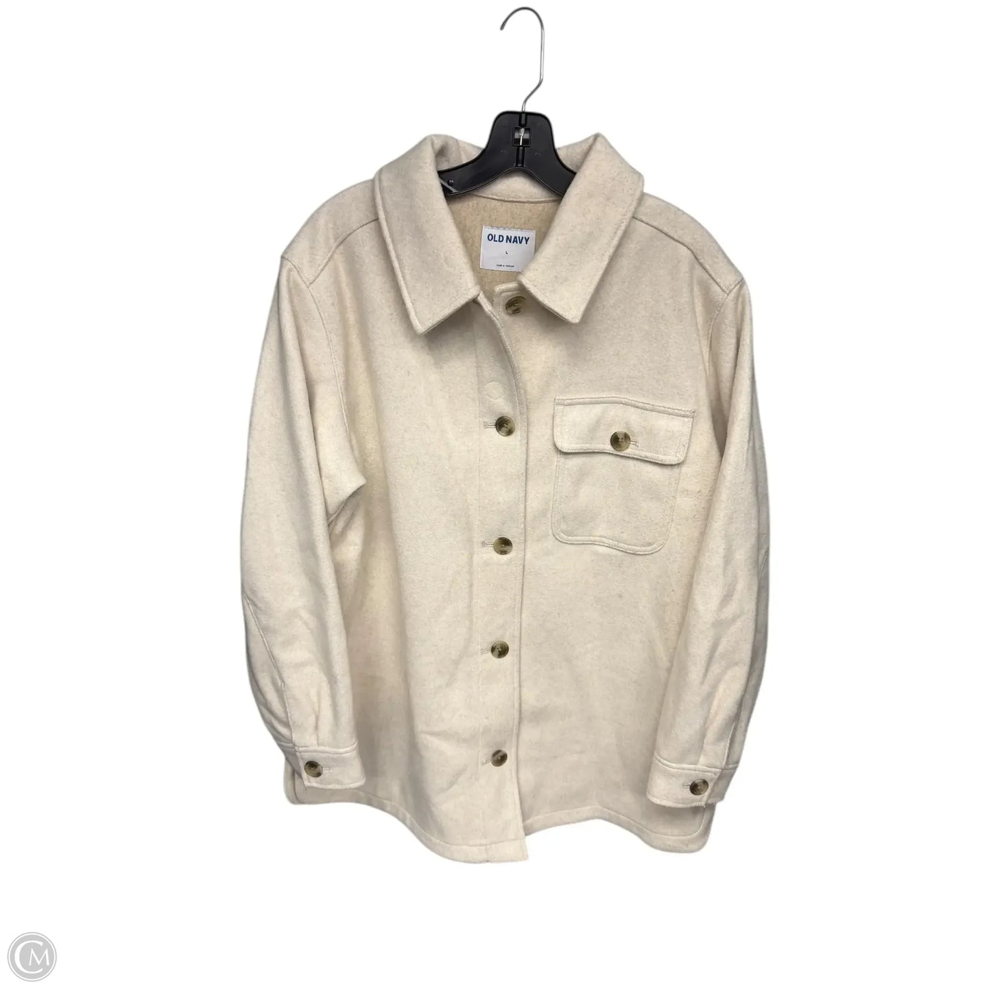 Jacket Shirt By Old Navy In Cream, Size: L