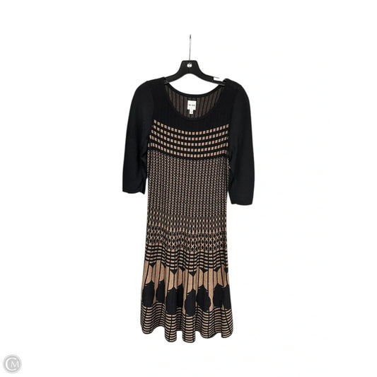 Dress Casual Midi By Nic + Zoe In Black & Brown, Size: M